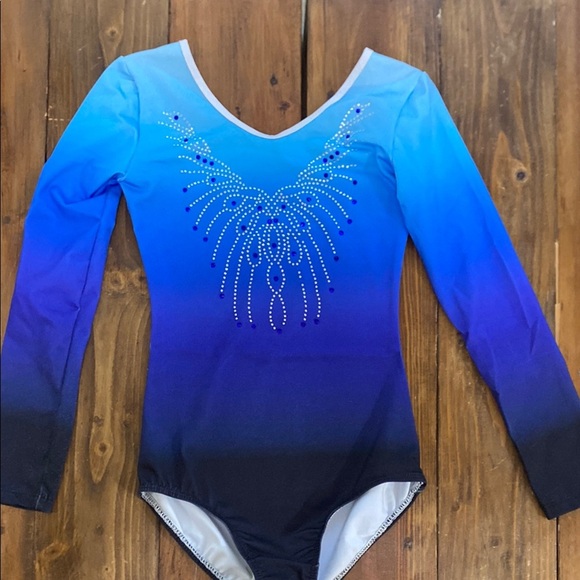 Gymnastics Leotards Blue and Pink Set - Picture 2 of 14
